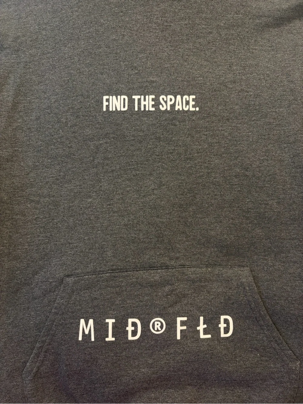 MIDFLD Champion Dark Gray 'Find The Space' Pullover Hoodie, Soccer, Size Large - Picture 2 of 4